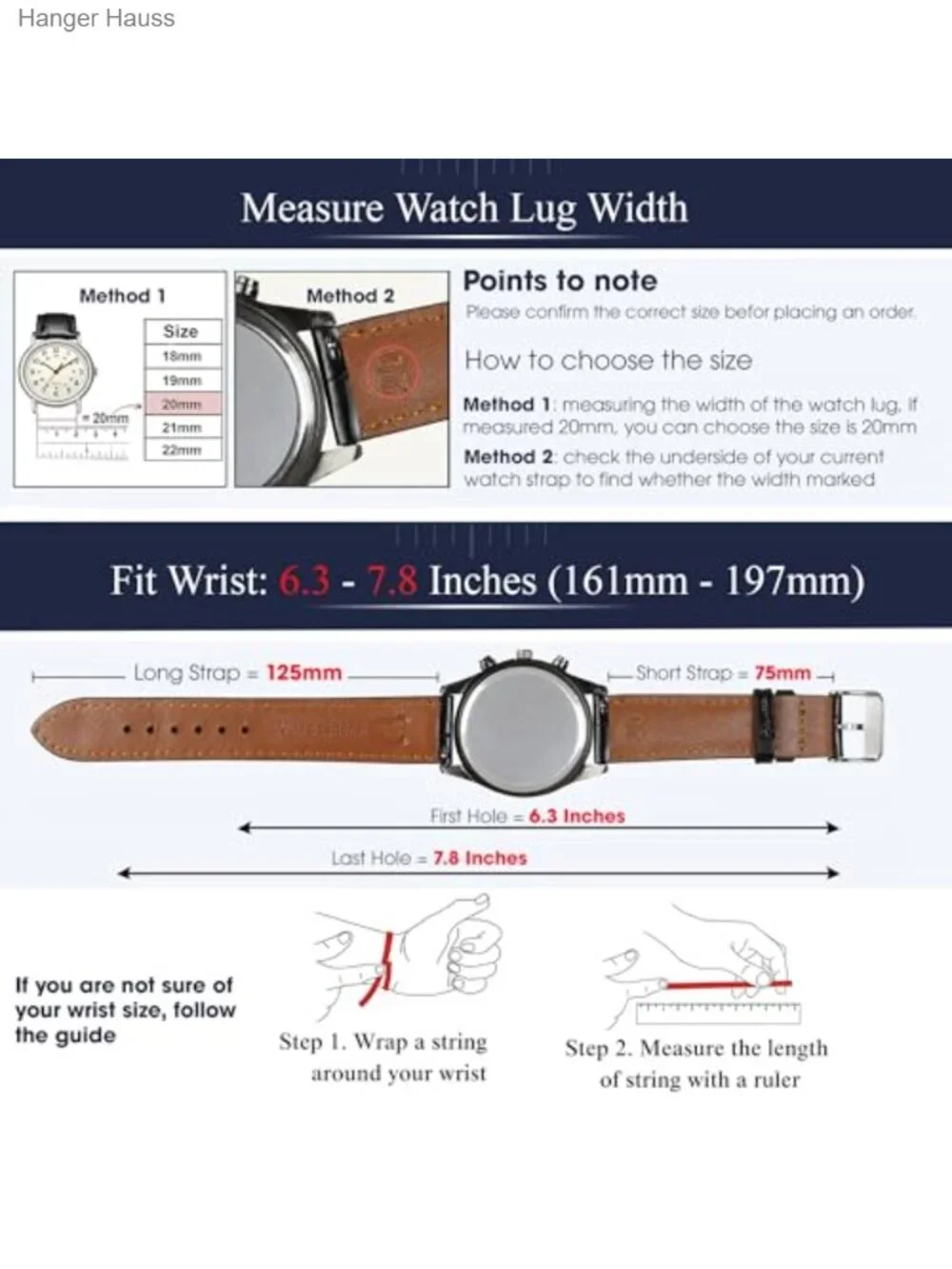 Vintage Cowhide Leather Watch Band Replacement Quick Release 18mm